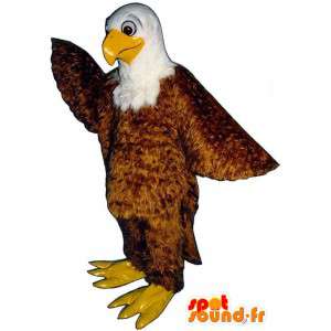 Eagle maskot brun hvid og gul - Eagle kostume - Spotsound maskot