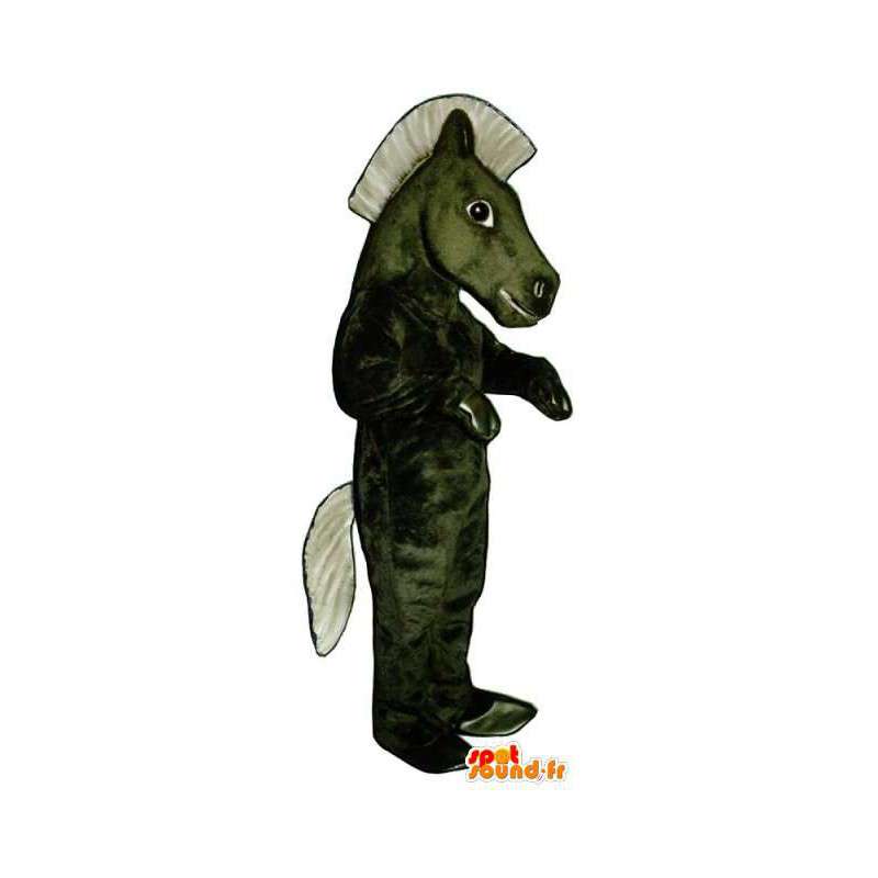 Maskot hnědý kůň / zelená obří - zelený kůň kostým - MASFR003156 - kůň maskoti