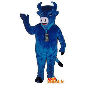 Vaca mascote azul - traje touro azul - MASFR003160 - Mascotes vaca