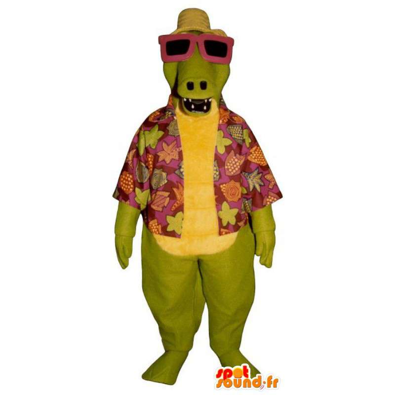 Turista mascote crocodilo - camisa Crocodile - Mascote crocodilo - MASFR003169 - SpotSound.fr