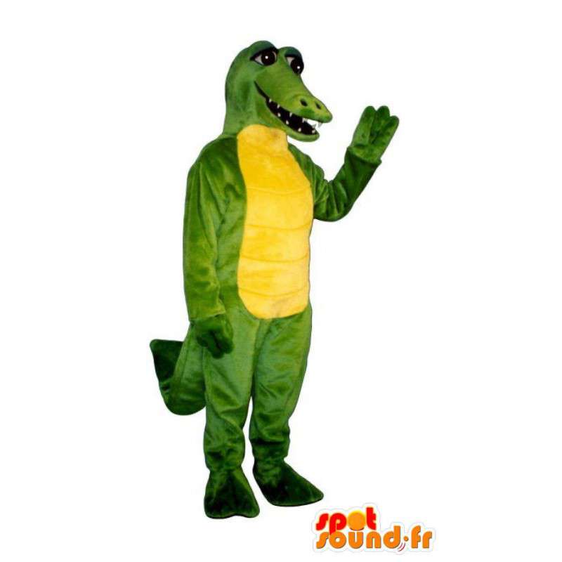 Verde e amarelo mascote crocodilo - traje do crocodilo - MASFR003171 - crocodilos mascote