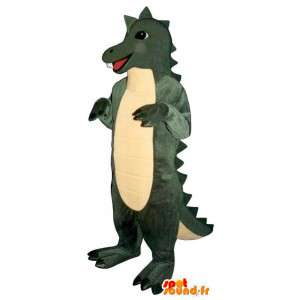 Gul och grön dinosaurie / krokodilmaskot - Dinosaurie-kostym -