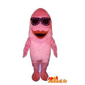 Fluorescent pink fish mascot - Costume funny fish - MASFR003179 - Mascots fish