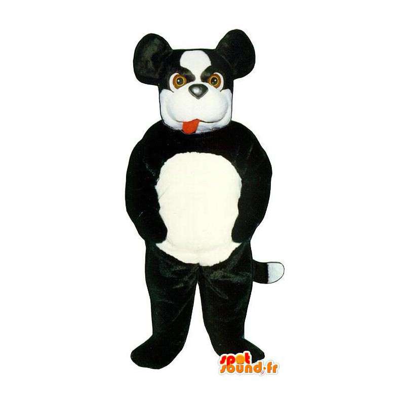 Mascotte de chien noir et blanc - Costume de chien en peluche - MASFR003185 - Mascottes de chien