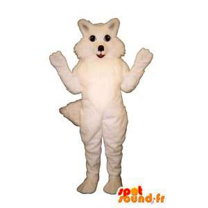 Mascote raposa branca, cabeludo - Traje Fox - MASFR003189 - Fox Mascotes