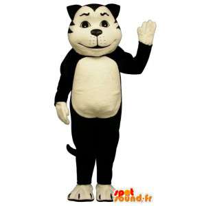 Maskottchen-Katze weiß und schwarz - Kostüm Riesenkatze - MASFR003195 - Katze-Maskottchen