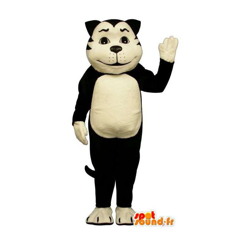 Mascote gato branco e preto - traje do gato gigante - MASFR003195 - Mascotes gato