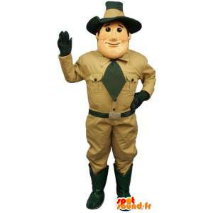 国境警備隊のマスコット-ベージュの探検家の衣装-MASFR003196-男性のマスコット