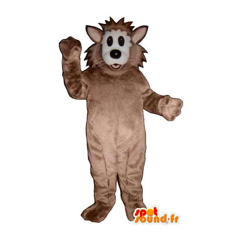 Wolf Mascot brun og hvit plysj - Wolf Costume - MASFR003197 - Wolf Maskoter