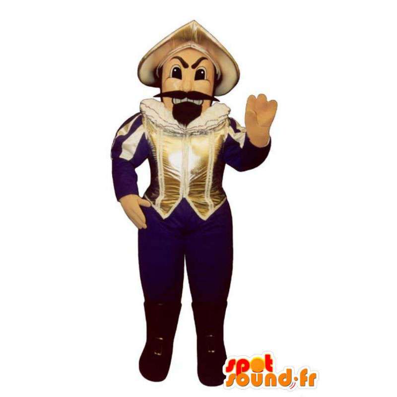 Mascot manobrista azul e ouro - Traje manobrista - MASFR003198 - Mascotes homem