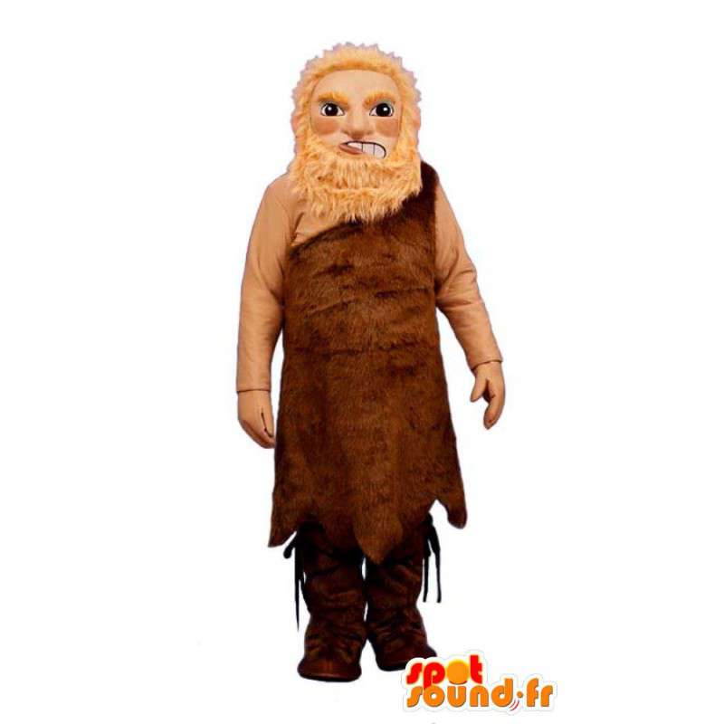 Mascot prehistoric man with his animal skin - MASFR003199 - Human mascots