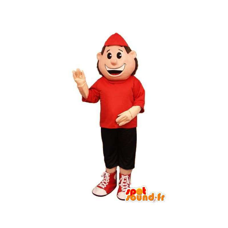 Big Boy mascotte gekleed rood en zwart  - MASFR003203 - Mascottes Boys and Girls