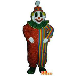 Mångfärgad clownmaskot - Färgglad clowndräkt - Spotsound maskot