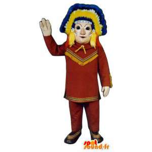 Barevné Indian Maskot - indiánský náčelník Costume - MASFR003208 - Man Maskoti