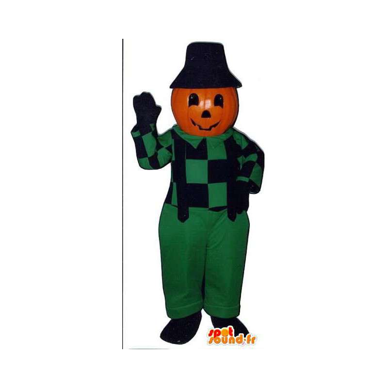 Mascot pompoen-vormige groene overalls - MASFR003211 - Vegetable Mascot