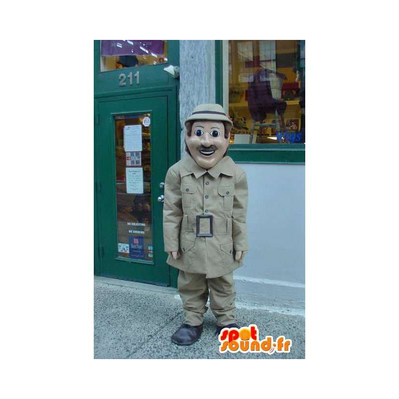 Detective mascot beige coat - Costume Detective - MASFR003212 - Human mascots