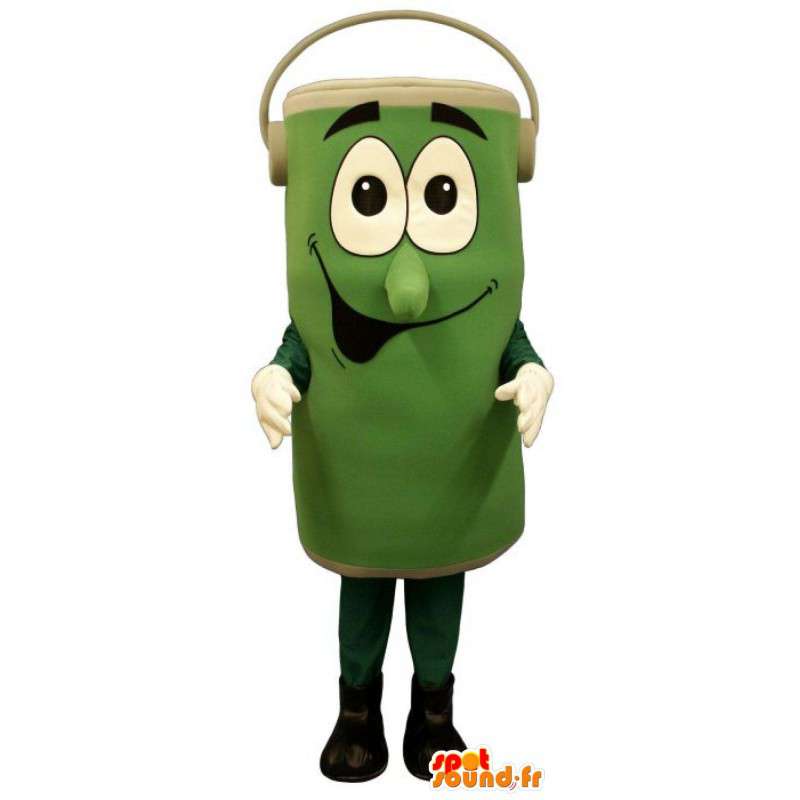 Mascotte a forma di bobina verde musica con le cuffie - MASFR003215 - Mascotte di oggetti