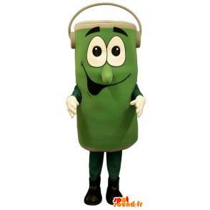 Green Bobbin vormige mascotte met muziek koptelefoon - MASFR003215 - mascottes objecten