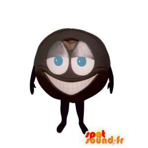 Mascot cabeza sonriendo forma de grano de café marrón - MASFR003218 - Mascotas sin clasificar