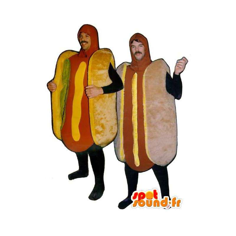 Kæmpe hotdog-maskotter - Pakke med 2 hotdogs - Spotsound maskot