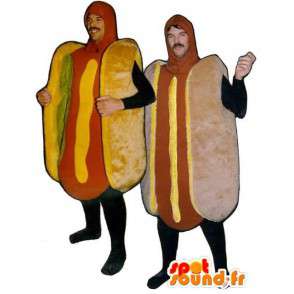 Mascotte hotdog gigante - Confezione da 2 hot dog - MASFR003221 - Mascotte di fast food