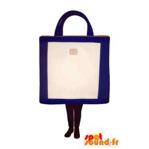 Mascot em forma de bolsa azul e branco - Fato saco - MASFR003229 - objetos mascotes