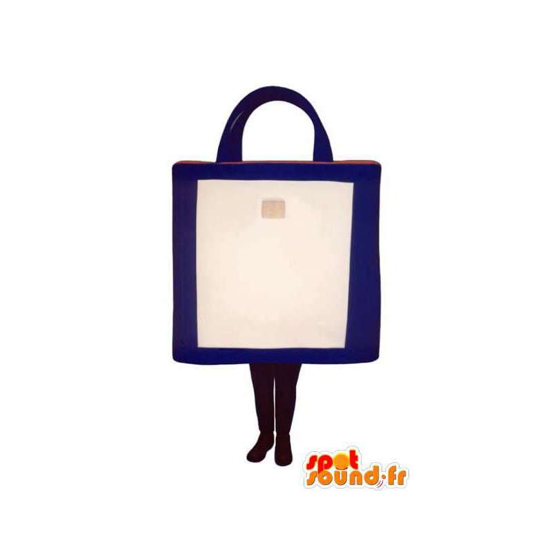 Mascotte blu a forma di borsetta e bianco - Borsa Costume - MASFR003229 - Mascotte di oggetti