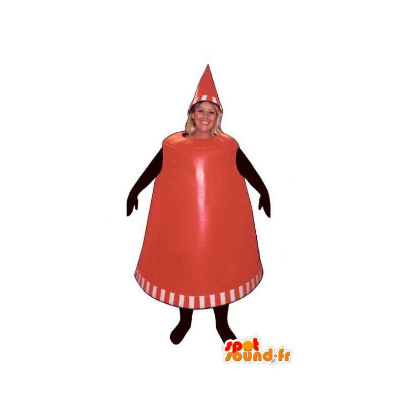 Mascotte en forme de gobelet en plastique rouge  - MASFR003236 - Mascottes Bouteilles