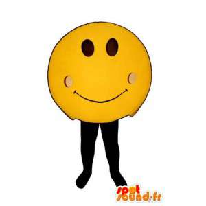 Mascot gigante sonriente de color amarillo - Traje sonriente de color amarillo