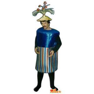 Mascot vormige reuzekaars - blauwe kaars kostuum - MASFR003245 - mascottes objecten