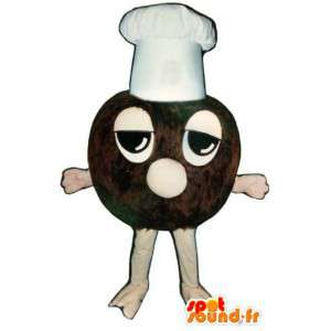 Mascot truffle chocolate with a white cap - MASFR003249 - Mascots of pastry