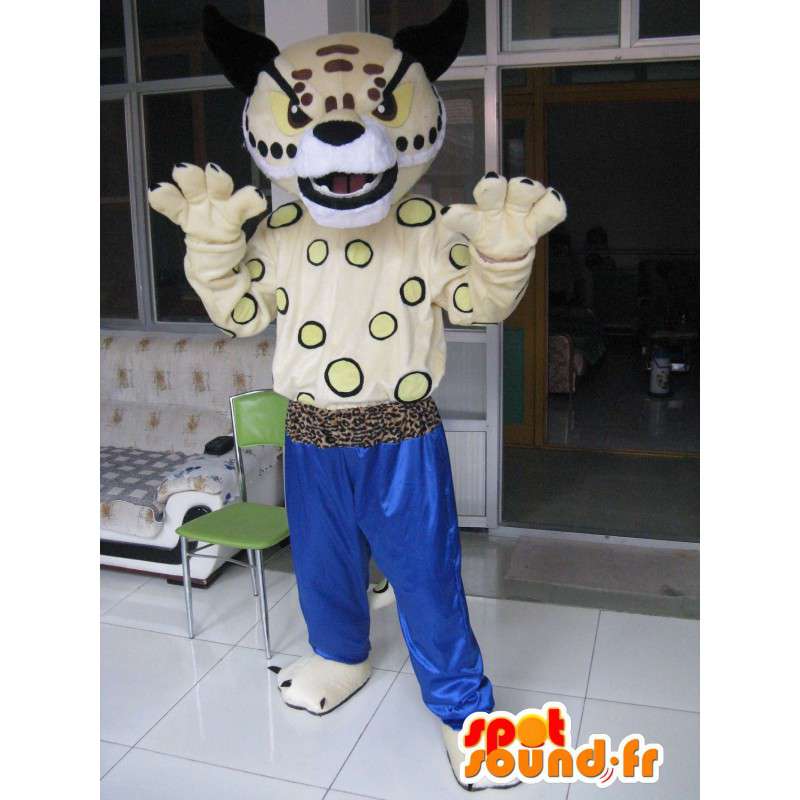 Tiger Kung-Fu maskot - Blå byxor - Special plyschkarate -