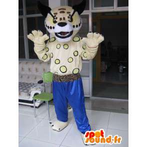 Mascote Tigre Kung Fu - calças azuis - karate Plush Especial - MASFR00247 - Tiger Mascotes