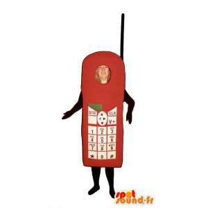 Mascot vormige rode telefoon - telefoon Suit - MASFR003254 - mascottes telefoons