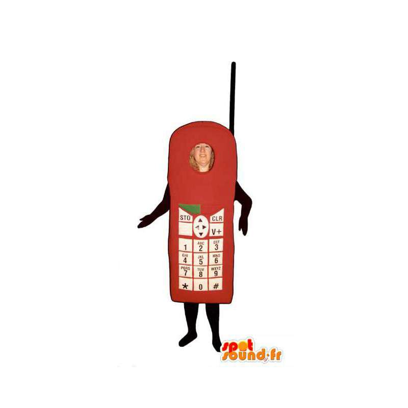Mascot vormige rode telefoon - telefoon Suit - MASFR003254 - mascottes telefoons