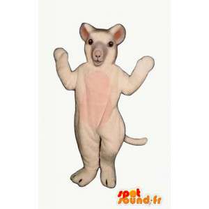 Mascot reusachtige witte muis - wit muiskostuum - MASFR003258 - Mouse Mascot