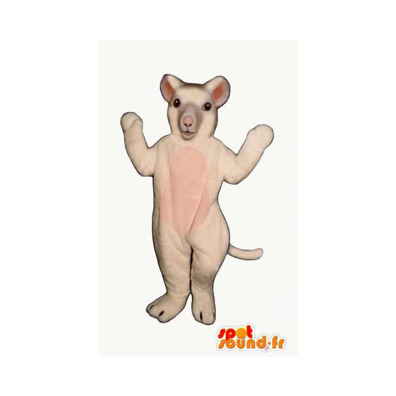 Mascot giant white mouse - white mouse costume - MASFR003258 - Mouse mascot