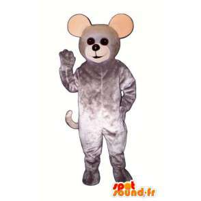 Cinza e rosa mascote do rato, customizável - rato cinzento - MASFR003265 - rato Mascot