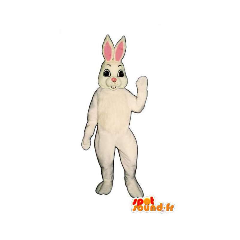 Mascot conejo blanco con grandes orejas - Traje Pascua - MASFR003267 - Mascota de conejo