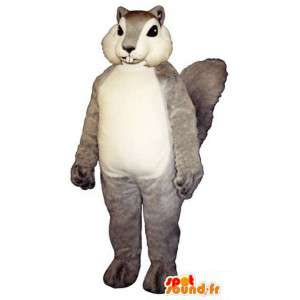 Grå og hvid egern maskot - Egern kostume - Spotsound maskot