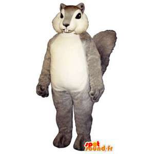 Šedé a bílé veverka maskot - Veverka Suit - MASFR003271 - maskoti Squirrel