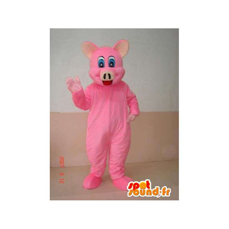 ピンクのブタのマスコット-仮装パーティーの楽しいコスチューム-MASFR00251-ブタのマスコット