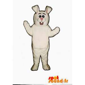 Hvid kanin maskot - Kæmpe hvid kanin kostume - Spotsound maskot