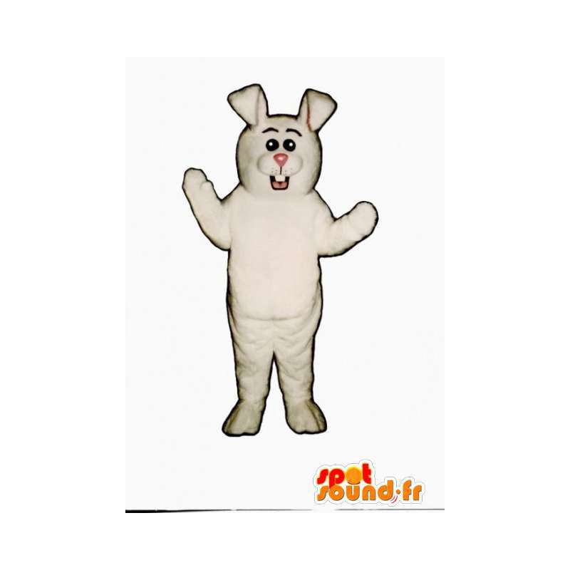 Mascot Blanco Conejo - Conejo Blanco gigante de vestuario - MASFR003275 - Mascota de conejo