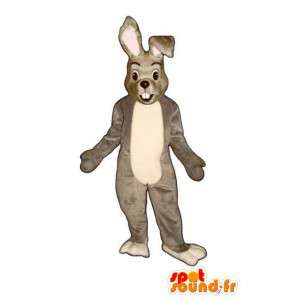 Cinza e branco coelho mascote - Fantasia de Coelho Plush - MASFR003276 - coelhos mascote