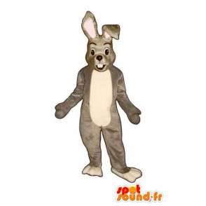 Mascot gray and white rabbit - Rabbit Costume Plush - MASFR003276 - Rabbit mascot