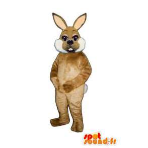 Mascot bunny brown and white and hairy - Rabbit Costume - MASFR003283 - Rabbit mascot