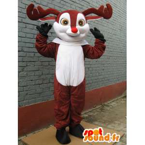Hjorte maskot - Lille Nicolas - Rød næse maskot til jul -