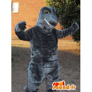 Cinza dinossauro mascote gigante maneira Godzilla - MASFR003299 - Mascot Dinosaur