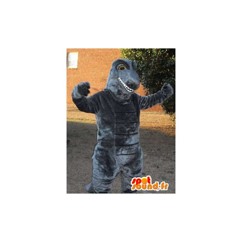 Cinza dinossauro mascote gigante maneira Godzilla - MASFR003299 - Mascot Dinosaur